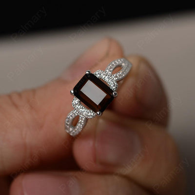 Emerald Cut Vintage Smoky Quartz  Rings - Palmary