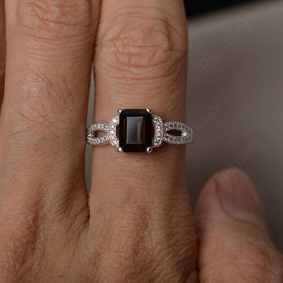 Emerald Cut Vintage Smoky Quartz  Rings - Palmary