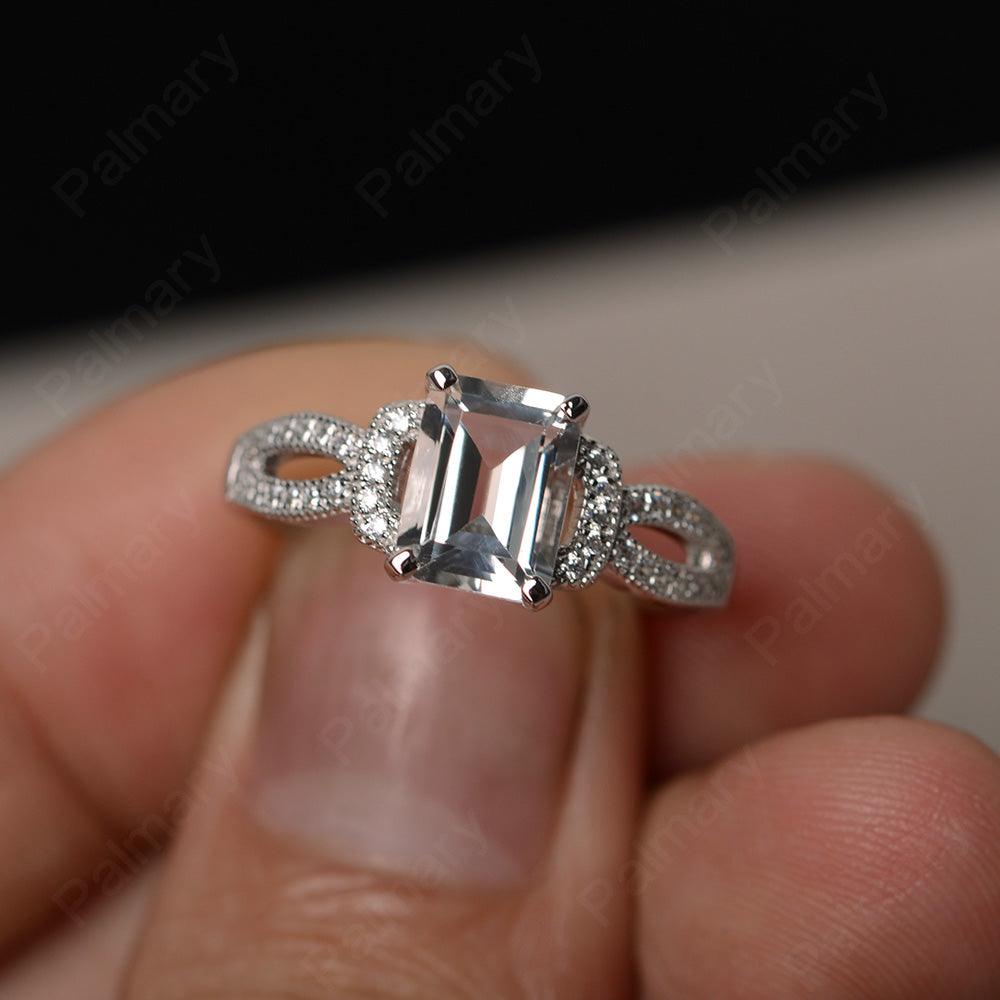 Emerald Cut Vintage White Topaz Rings - Palmary