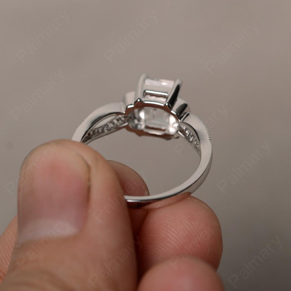 Emerald Cut Vintage White Topaz Rings - Palmary