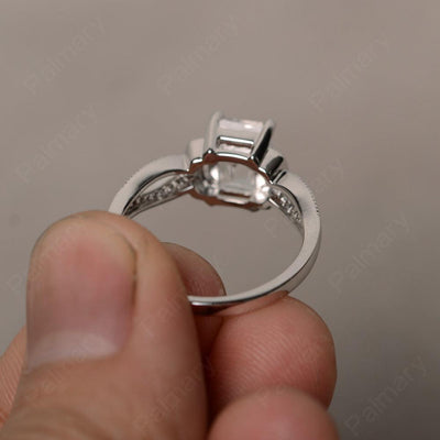 Emerald Cut Vintage White Topaz Rings - Palmary