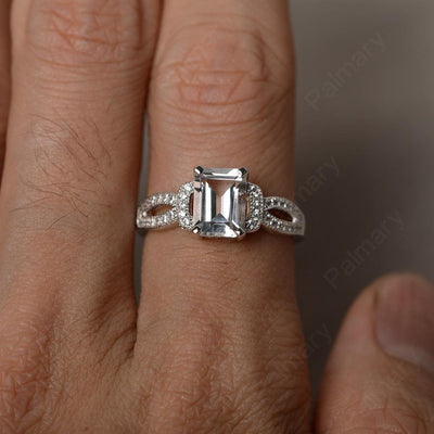 Emerald Cut Vintage White Topaz Rings - Palmary