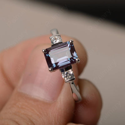 Emerald Cut Alexandrite Engagement Ring - Palmary