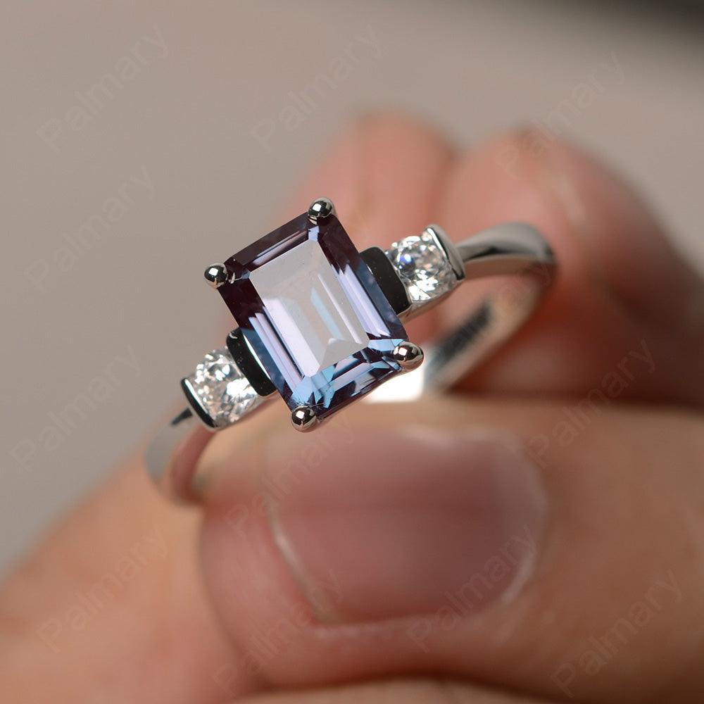 Emerald Cut Alexandrite Engagement Ring - Palmary