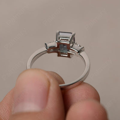 Emerald Cut Alexandrite Engagement Ring - Palmary