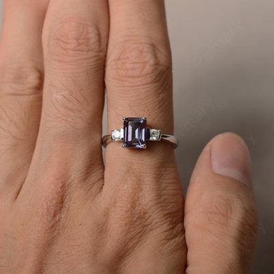 Emerald Cut Alexandrite Engagement Ring - Palmary