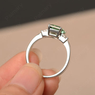Emerald Cut Green Sapphire Engagement Ring - Palmary