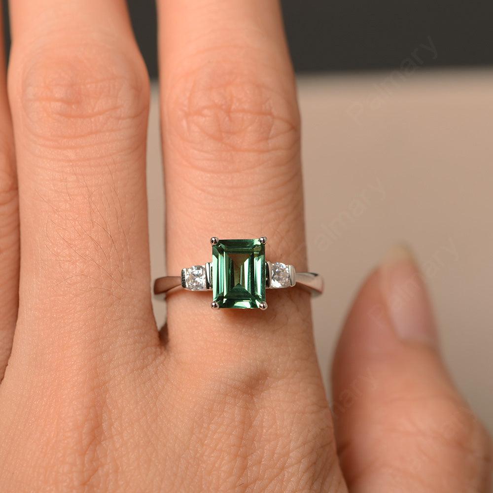 Emerald Cut Green Sapphire Engagement Ring - Palmary