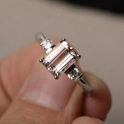 Emerald Cut Morganite Engagement Ring - Palmary