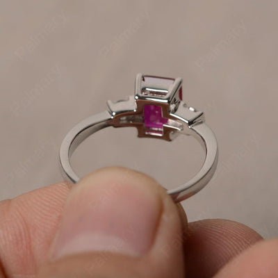 Emerald Cut Ruby Engagement Ring - Palmary