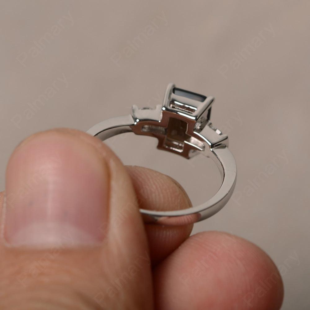 Emerald Cut Smoky Quartz  Engagement Ring - Palmary