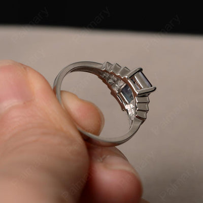 Emerald Cut Alexandrite Promise Ring - Palmary