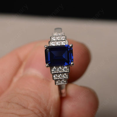 Emerald Cut Sapphire Promise Ring - Palmary