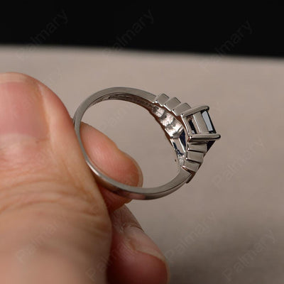 Emerald Cut Sapphire Promise Ring - Palmary