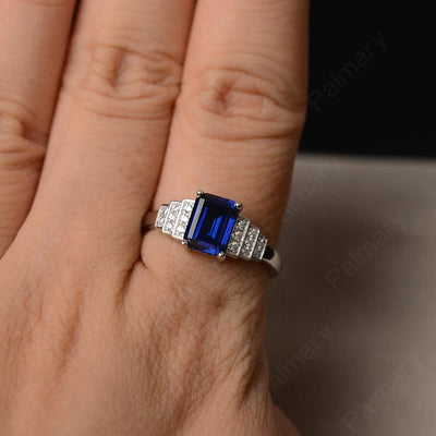 Emerald Cut Sapphire Promise Ring - Palmary