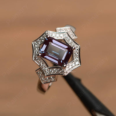 Emerald Cut Alexandrite Cocktail Rings - Palmary
