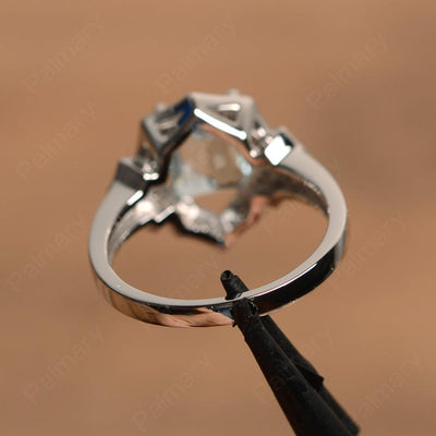 Emerald Cut Aquamarine Cocktail Rings - Palmary