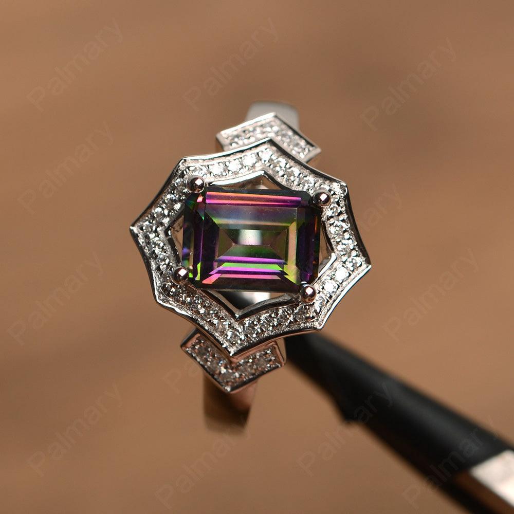 Emerald Cut Mystic Topaz Cocktail Rings - Palmary