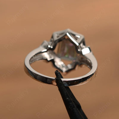 Emerald Cut Mystic Topaz Cocktail Rings - Palmary