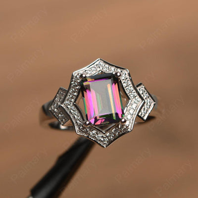 Emerald Cut Mystic Topaz Cocktail Rings - Palmary