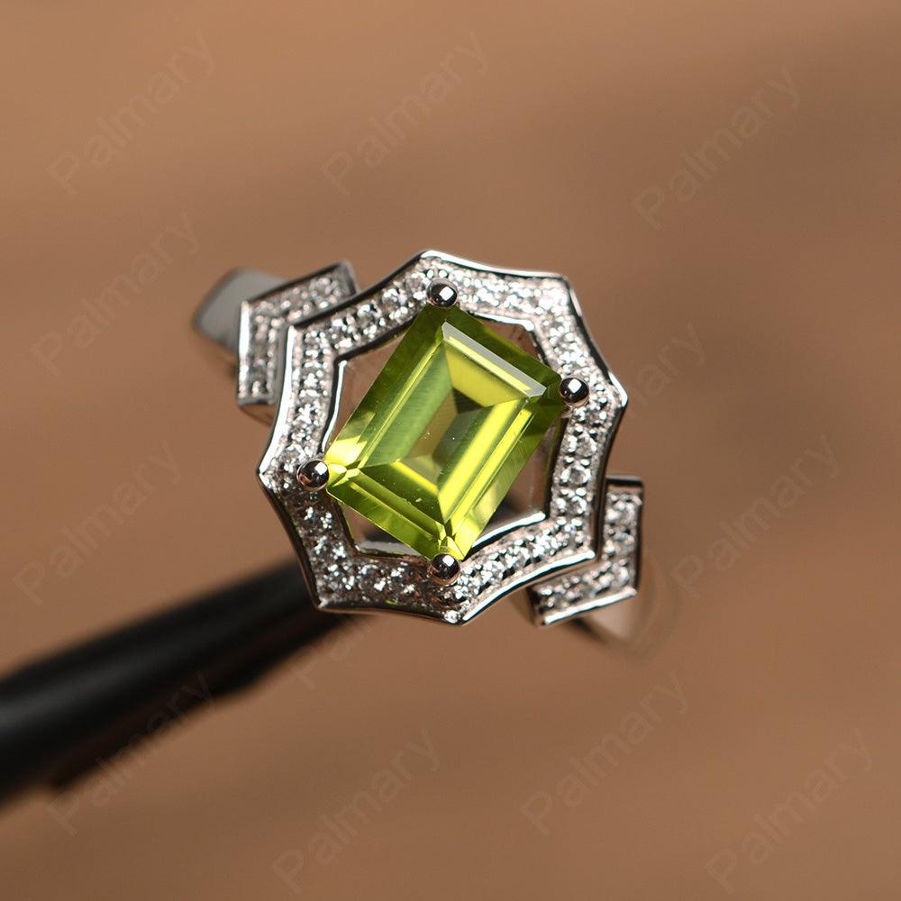 Emerald Cut Peridot Cocktail Rings - Palmary