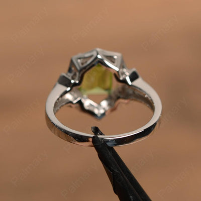 Emerald Cut Peridot Cocktail Rings - Palmary