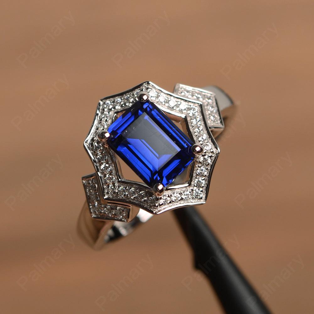 Emerald Cut Sapphire Cocktail Rings - Palmary
