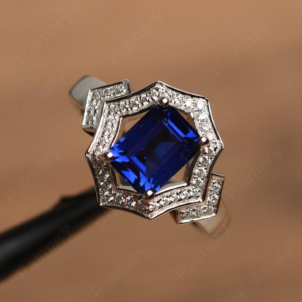 Emerald Cut Sapphire Cocktail Rings - Palmary