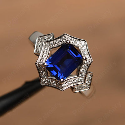 Emerald Cut Sapphire Cocktail Rings - Palmary