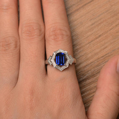 Emerald Cut Sapphire Cocktail Rings - Palmary