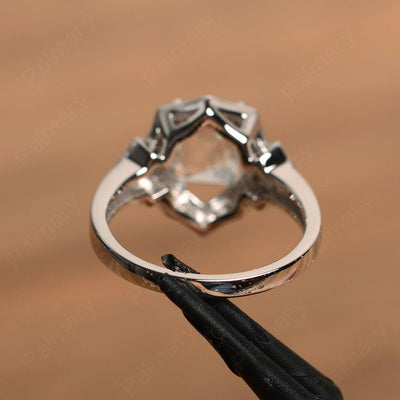Emerald Cut White Topaz Cocktail Rings - Palmary