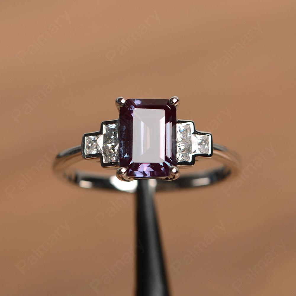 Emerald Cut Alexandrite Rings - Palmary