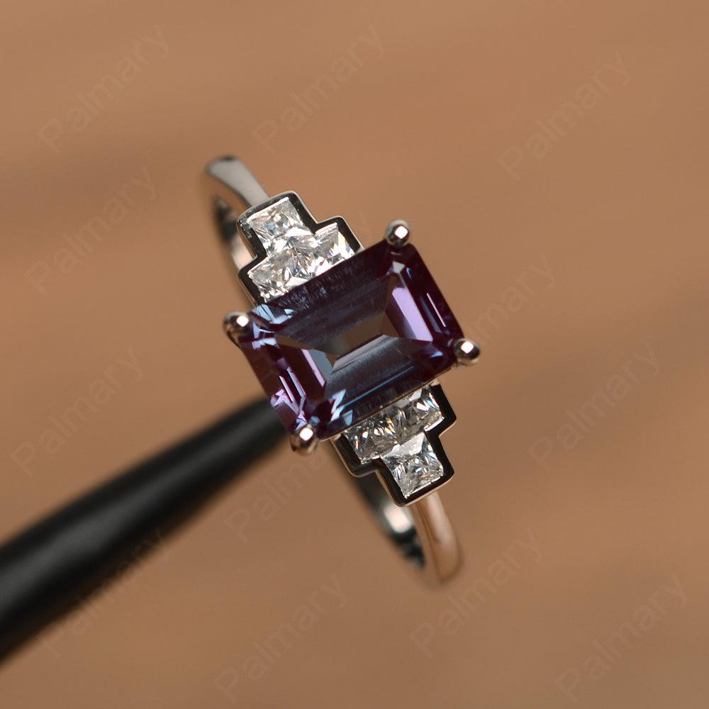 Emerald Cut Alexandrite Rings - Palmary