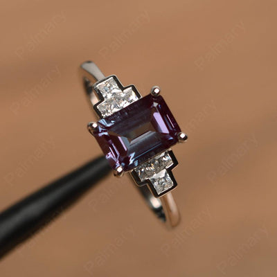 Emerald Cut Alexandrite Rings - Palmary
