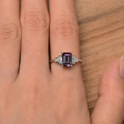 Emerald Cut Alexandrite Rings - Palmary