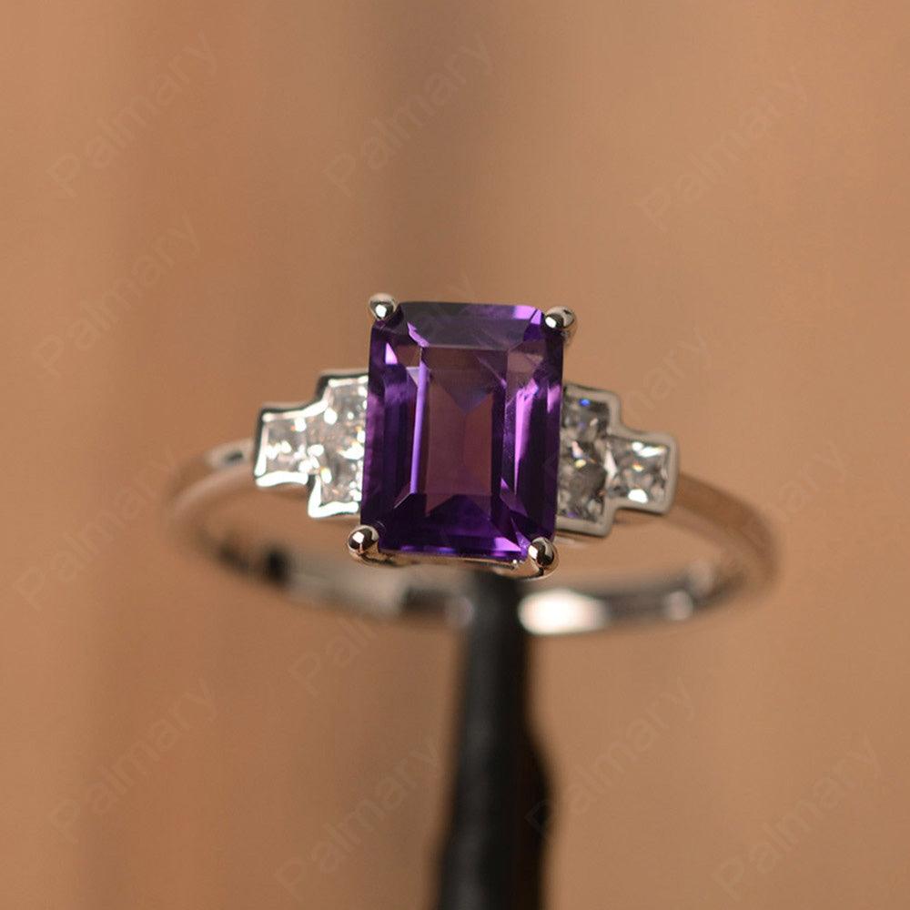 Emerald Cut Amethyst Rings - Palmary