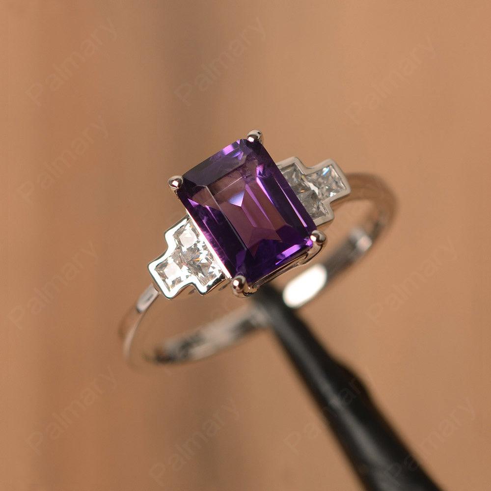 Emerald Cut Amethyst Rings - Palmary