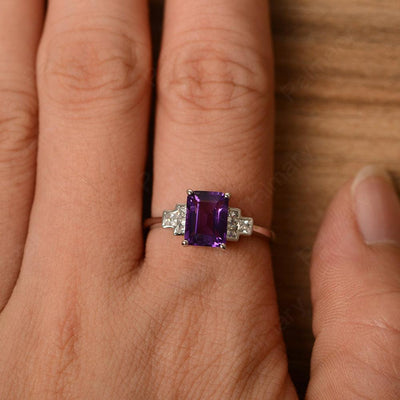 Emerald Cut Amethyst Rings - Palmary