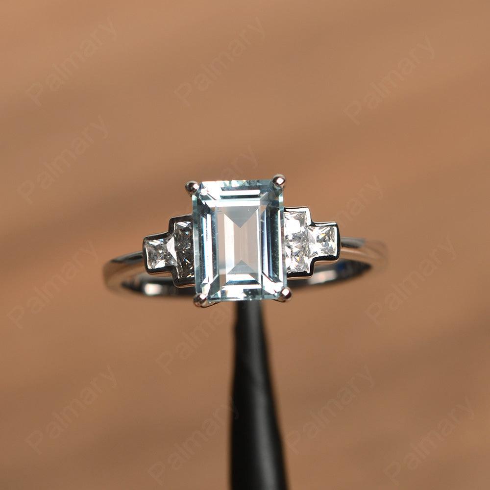 Emerald Cut Aquamarine Rings - Palmary