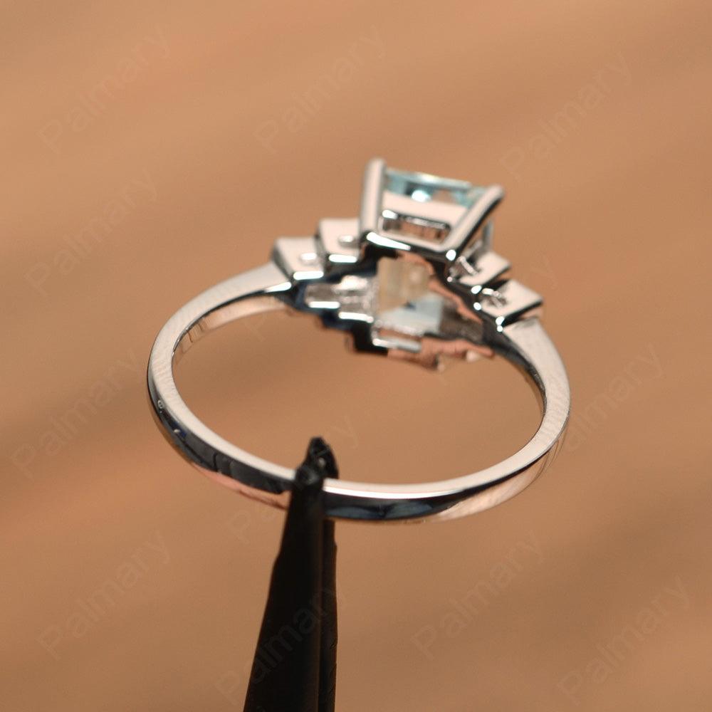 Emerald Cut Aquamarine Rings - Palmary