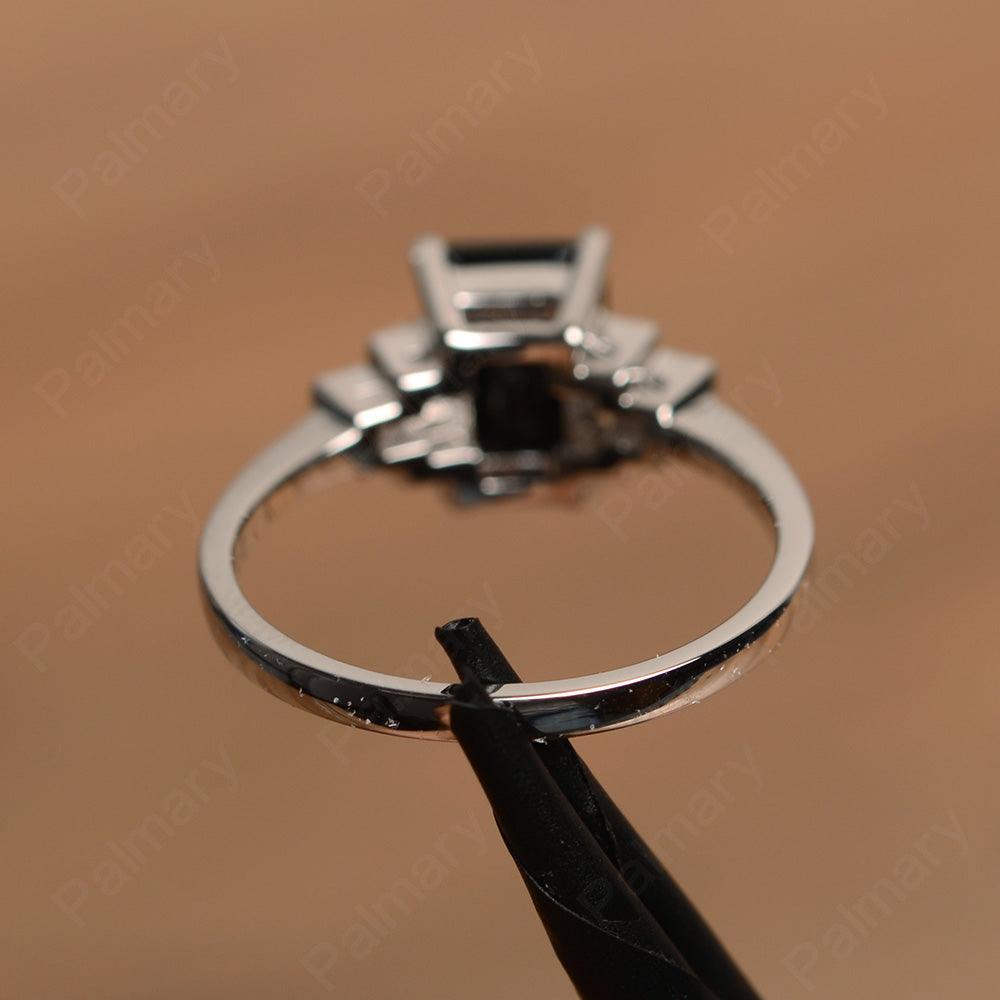 Emerald Cut Black Spinel Rings - Palmary