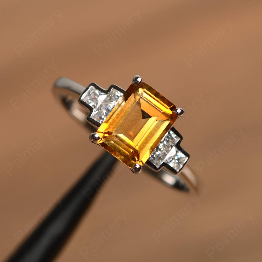 Emerald Cut Citrine Rings - Palmary