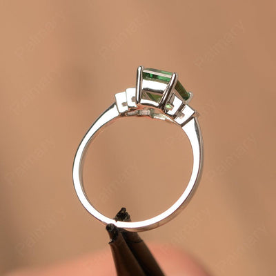 Emerald Cut Green Sapphire Rings - Palmary