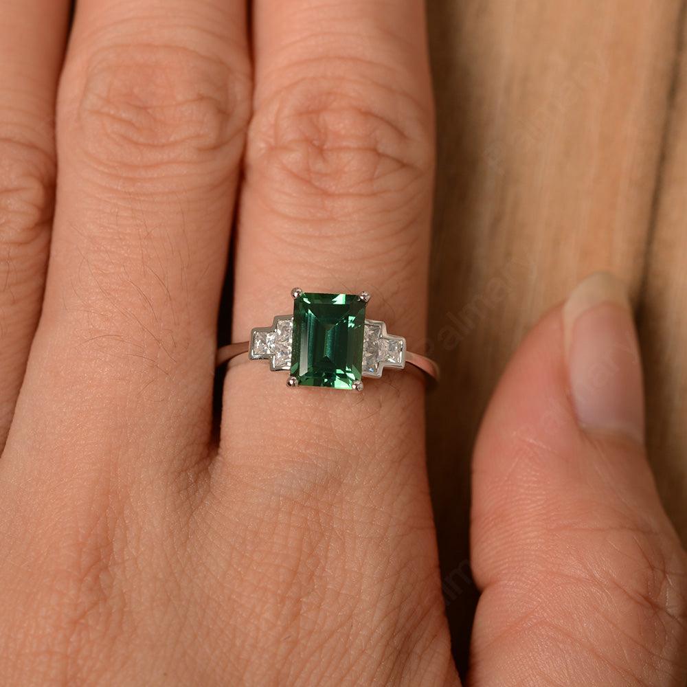 Emerald Cut Green Sapphire Rings - Palmary