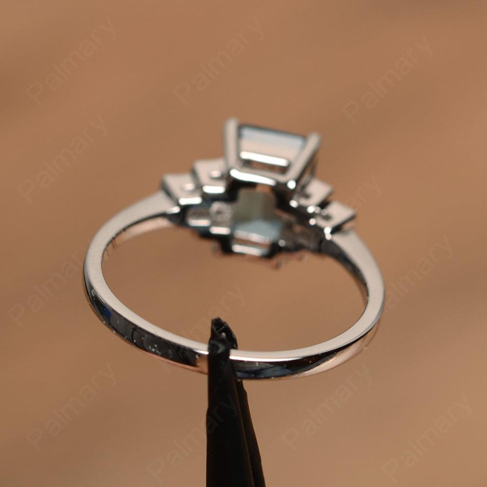 Emerald Cut London Blue Topaz Rings - Palmary