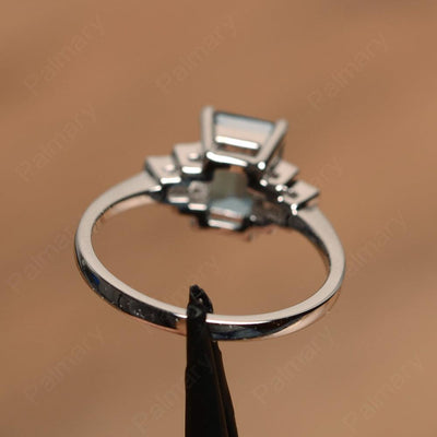 Emerald Cut London Blue Topaz Rings - Palmary