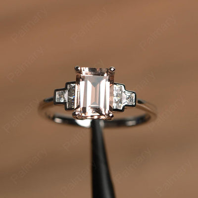 Emerald Cut Morganite Rings - Palmary