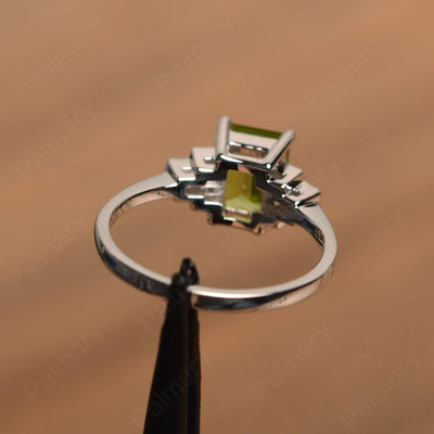 Emerald Cut Peridot Rings - Palmary
