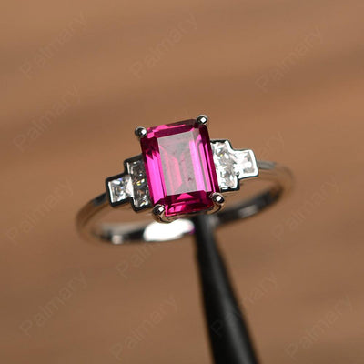 Emerald Cut Ruby Rings - Palmary