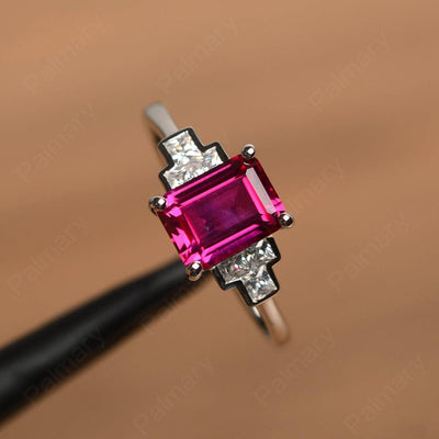 Emerald Cut Ruby Rings - Palmary